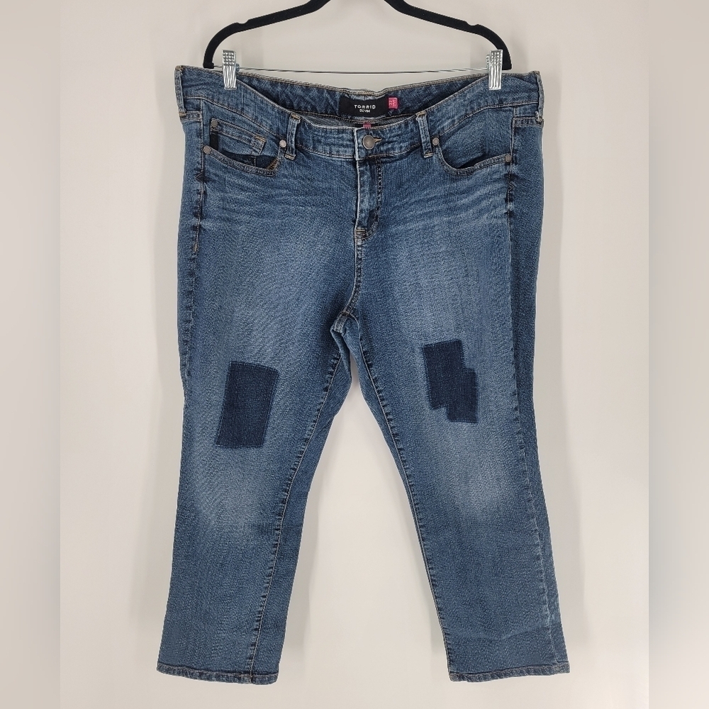 Torrid Skinny Cropped Faux Patch‎ Jeans 22
